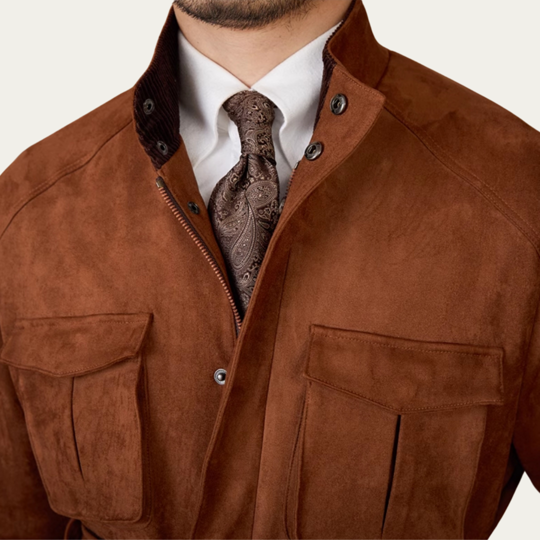 Business Commute Casual Suede Warm Men's Vintage Jacket